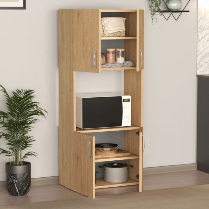 Ντουλάπα κουζίνας Armado Megapap χρώμα sapphire oak 60x32x140εκ.