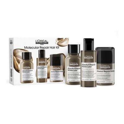 L'Oreal Professionnel Absolut Repair Molecular Mini Trio Kit (Shampoo 100ml + Rinse Off Serum 75ml + Leave In Mask 50ml)