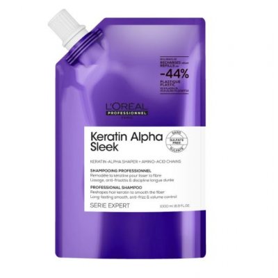 L'Oréal Professionnel Keratin Alpha Sleek Refill Shampoo 1000ml