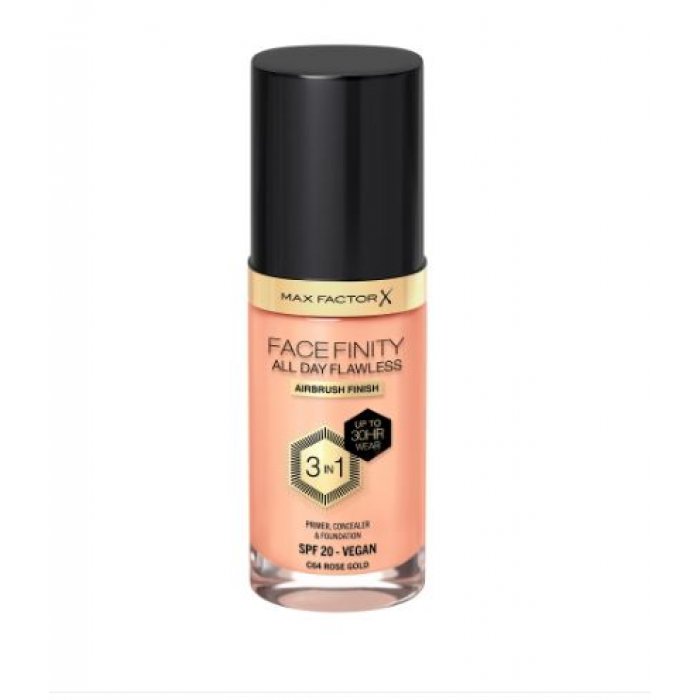 Max Factor  Make up Facefinity All Day Flawless 3 In 1 SPF20 Foundation 64 Rose Gold 30ml