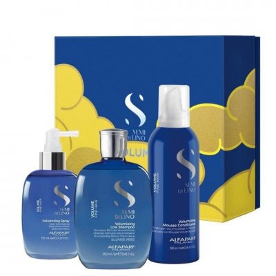 Alfaparf Milano Semi Di Lino Volume Christmas Gift Set (Volumize Shampoo 250ml, Volumize Conditioner 200ml,Volumize Spray 125ml)