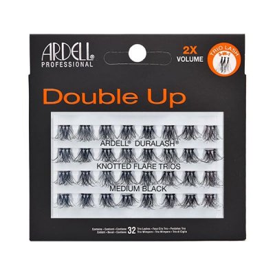 Ardell Double Up 32 Individuals Lashes Knotted Flare Trios Medium Black