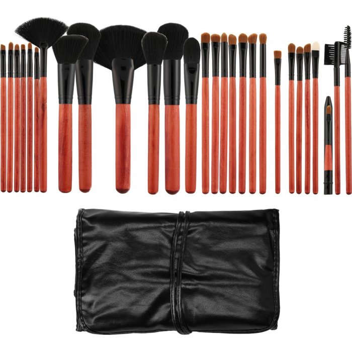 Tools for Beauty Επαγγελματικό Σετ με Πινέλα Μακιγιάζ από Συνθετική Τρίχα Cherry Black 28τμχ