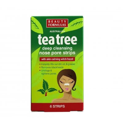 Beauty Formulas Tea Tree Deep Cleansing Nose Pore Strips 6τμχ