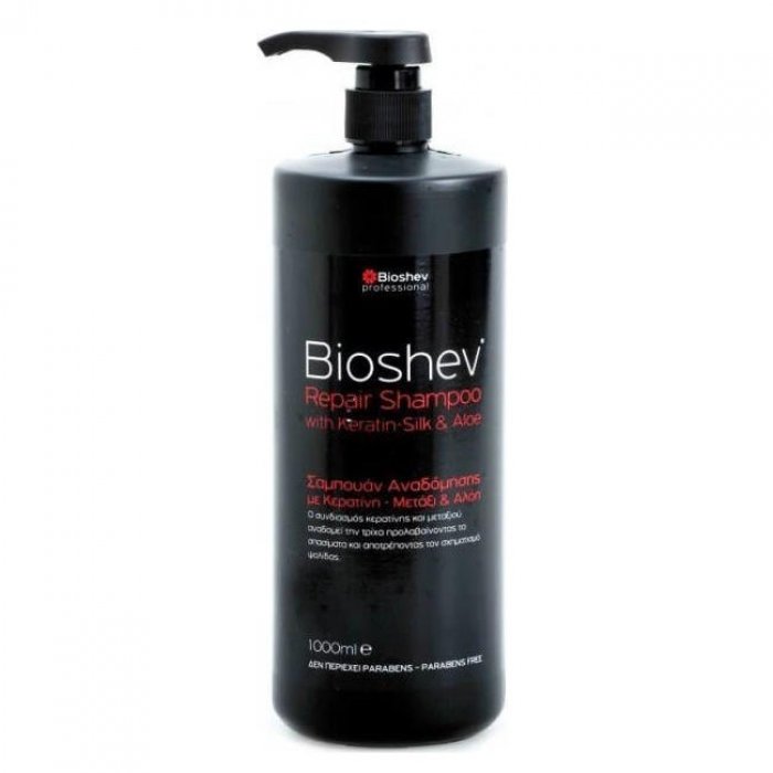 Bioshev Professional Σαμπουάν Αναδόμησης Με Κερατίνη, Μετάξι & Αλόη 1000ml