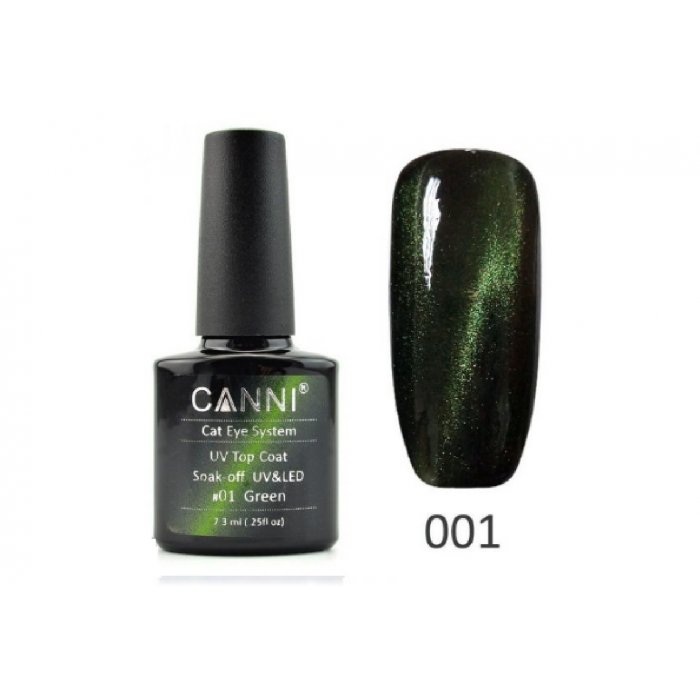 Canni Top Coat Cat Eye 001 Green 7.3ml