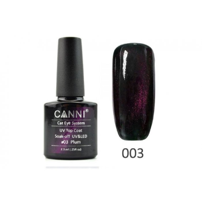 Canni Top Coat Cat Eye 003 Plum 7.3ml
