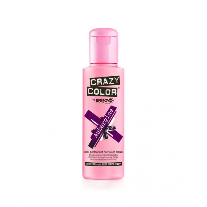 Crazy Color Ημιμόνιμη Κρέμα Βαφή 50 Aubergine 100ml