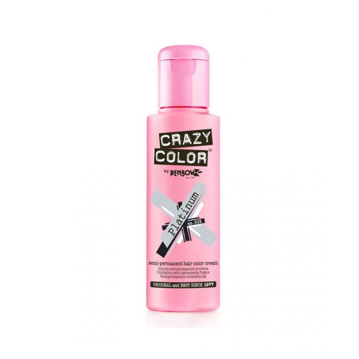 Crazy Color Semi-permanent Hair Dye 028 Platinum 100ml