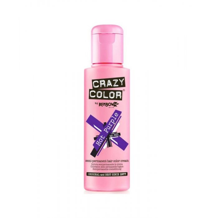 Crazy Color Ημιμόνιμη Κρέμα Βαφή 62 Hot Purple 100ml