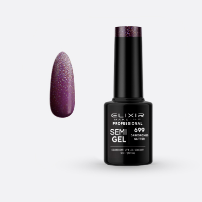 Elixir Make Up Semigel 699 Darkorchid Glitter 5ml