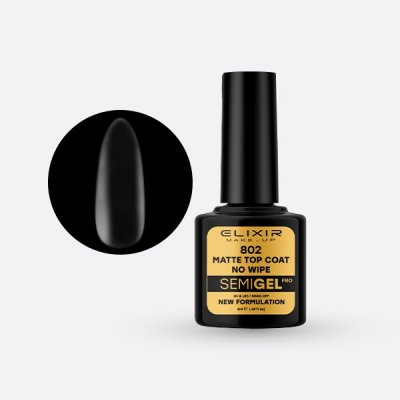 Elixir Make Up Semigel Matte Top Coat 802 No Wipe 8ml