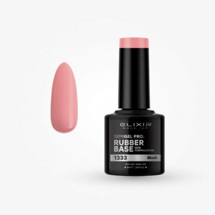 Elixir Make Up Semigel 1333 Rubber Base Coat Blush 8ml