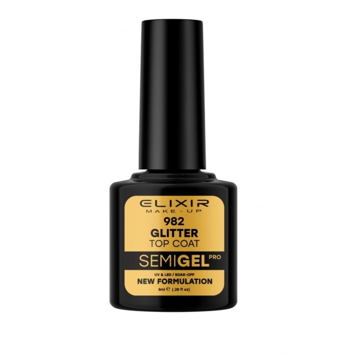 Elixir Make Up Semigel 982 Glitter Top Coat 8ml