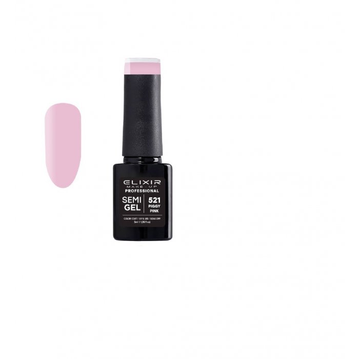 Elixir Make Up Semigel Color Coat Soak Off 521 Piggy PInk 5ml