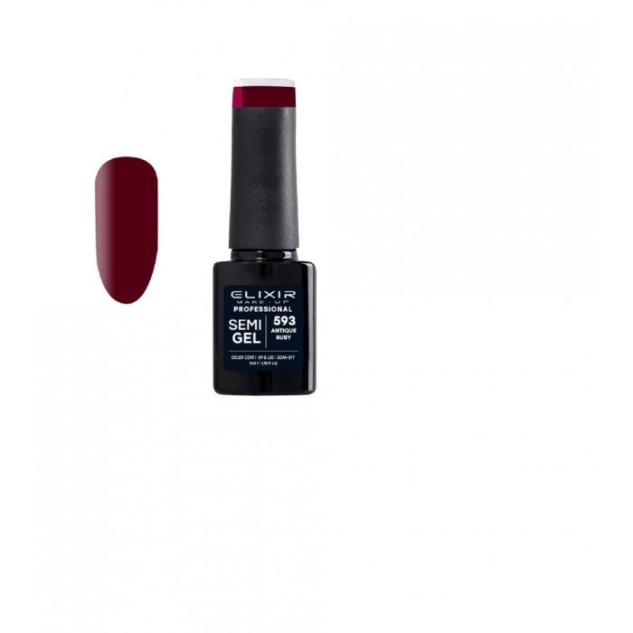 Elixir Make Up Semigel Color Coat Soak Off 593 Antique Ruby 5ml