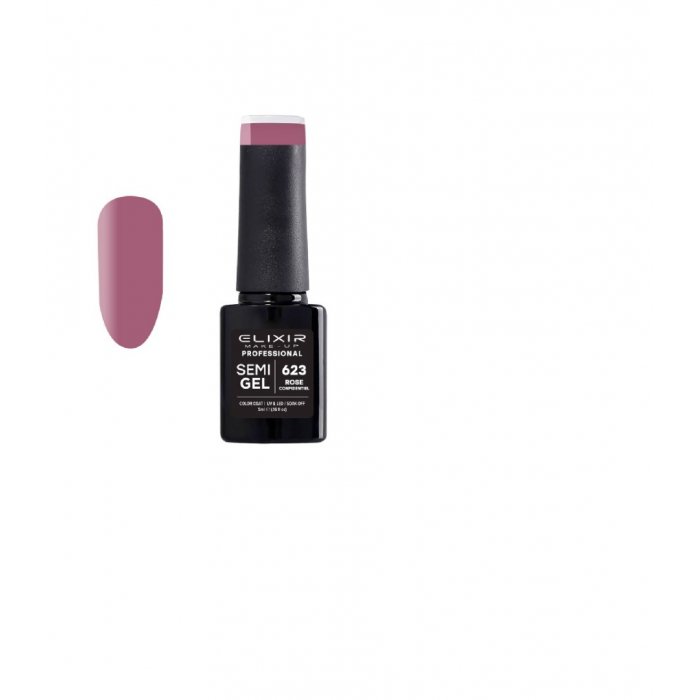 Elixir Make Up Semigel Color Coat Soak Off 623 Rose Confidentiel 5ml