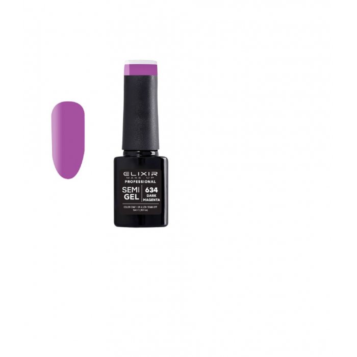 Elixir Make Up Semigel Color Coat Soak Off 634 Dark Magenta 5ml