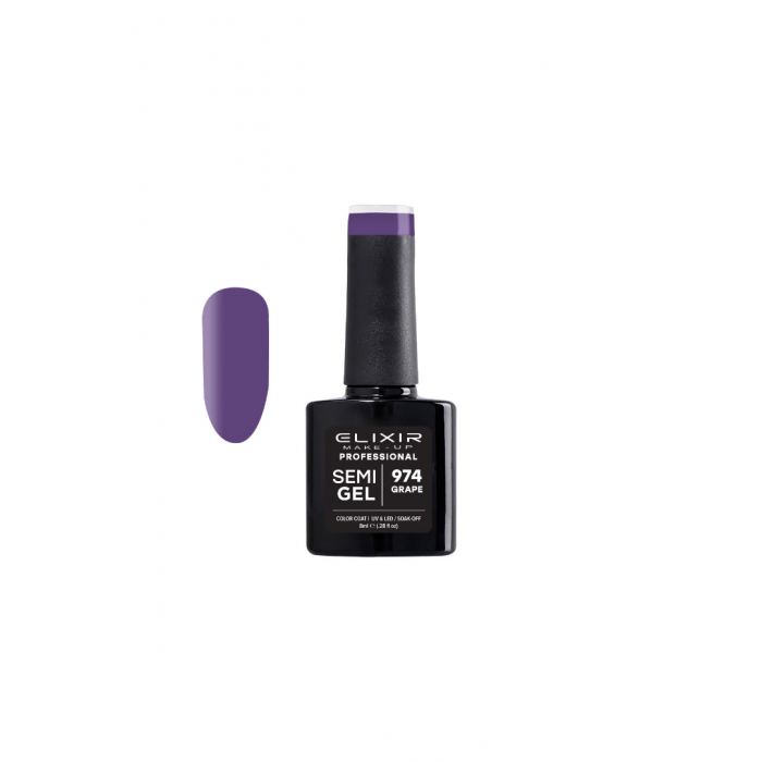 Elixir Make Up Semigel Color Coat Soak Off 974 Grape 8ml