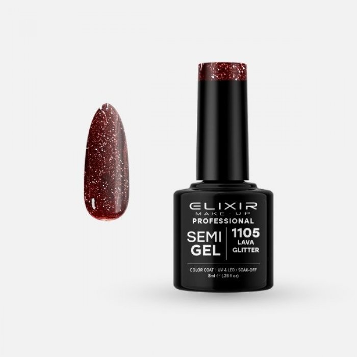 Elixir Make Up Semigel Flash 1105 Lava Glitter 8ml