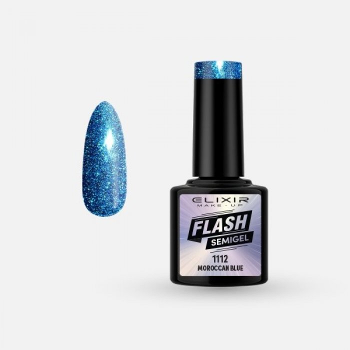 Elixir Make Up Semigel Flash 1112 Mοroccan Blue 8ml