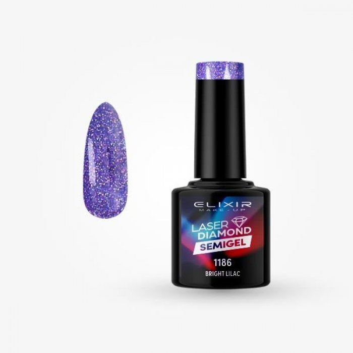 Elixir Make Up Semigel Laser Diamond 1186 Bright Lilac 8ml