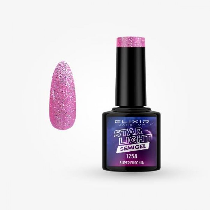 Elixir Make Up Semigel Star Light 1258 Super Fuschia 8ml