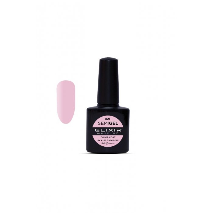 Elixir Make Up Semigel Color Coat Soak Off 821 Piggy Pink 8ml