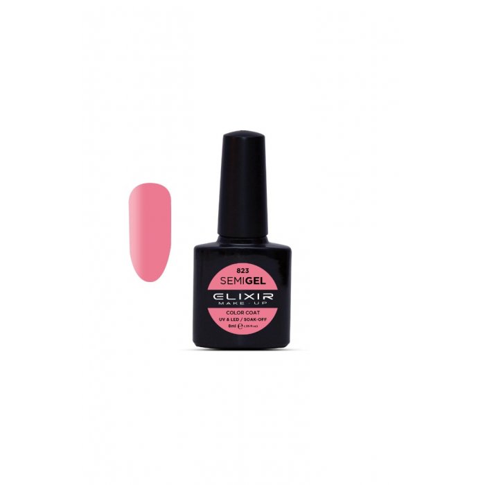 Elixir Make Up Semigel Color Coat Soak Off 823 Reddish Brown 8ml