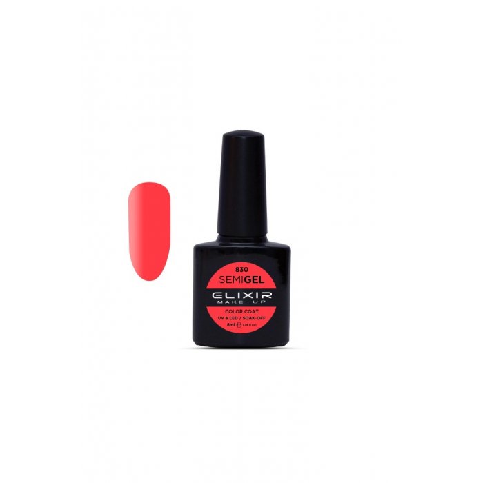 Elixir Make Up Semigel Color Coat Soak Off 830 Dark Coral 8ml