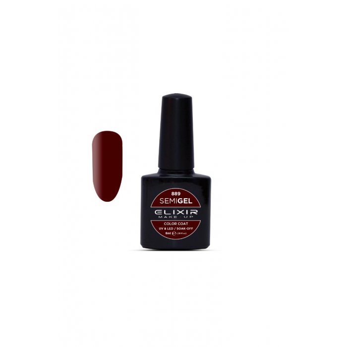 Elixir Make Up Semigel Color Coat Soak Off 889 Marron 8ml