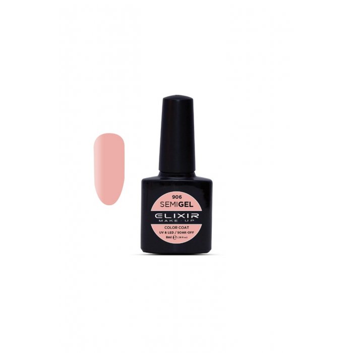 Elixir Make Up Semigel Color Coat Soak Off 906 Salmon Pink 8ml