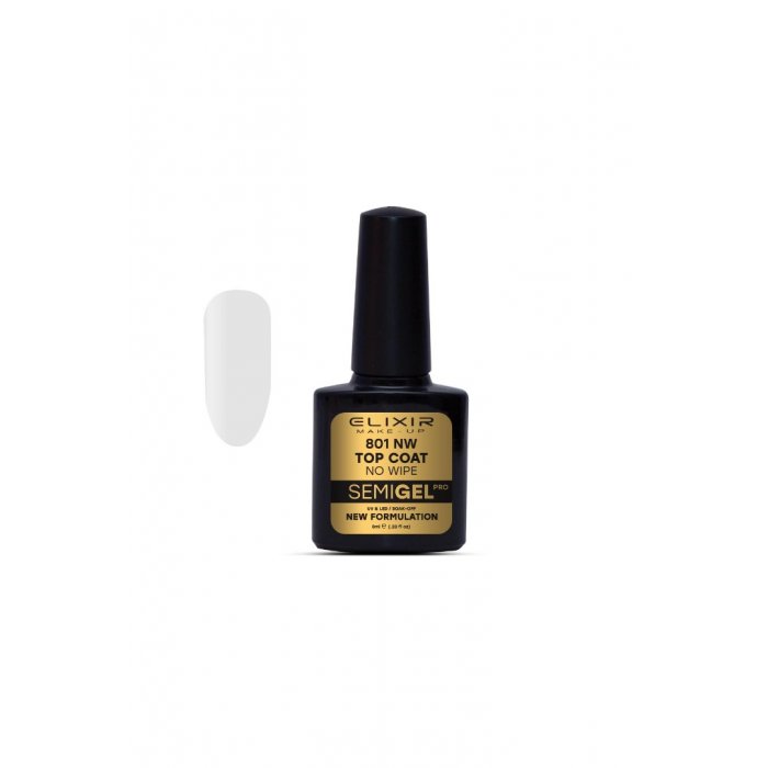 Elixir Make Up Semigel Top Coat 801 No Wipe 8ml