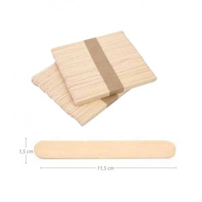 Eurostil Wooden Hair Removal Spatula 11,5x1.5x0,2cm 100pcs