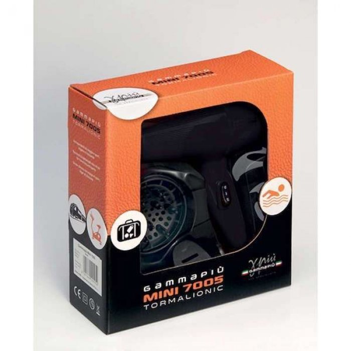 Gamma+ Mini 7005 Tormalionic Hair Dryer 1000W Black