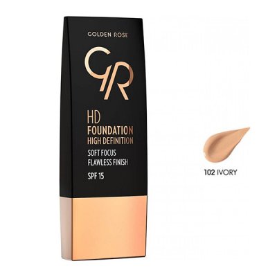 Golden Rose Foundation HD 102 - Ivory 30ml