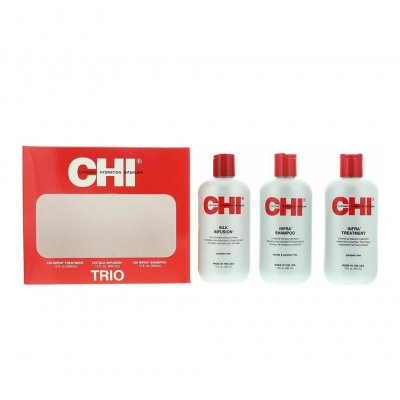 CHI Infra Trio Kit Offer Infra Shampoo 355ml,Infra Treatment 355ml,Silk Infusion) 355ml
