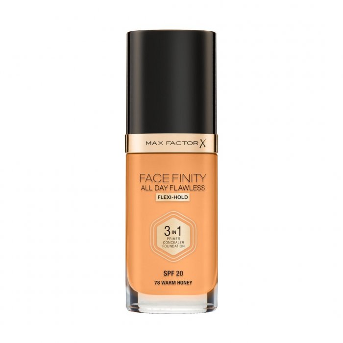 Max Factor  Make up Facefinity All Day Flawless 3 In 1 SPF20 Foundation W78 Warm Honey 30ml