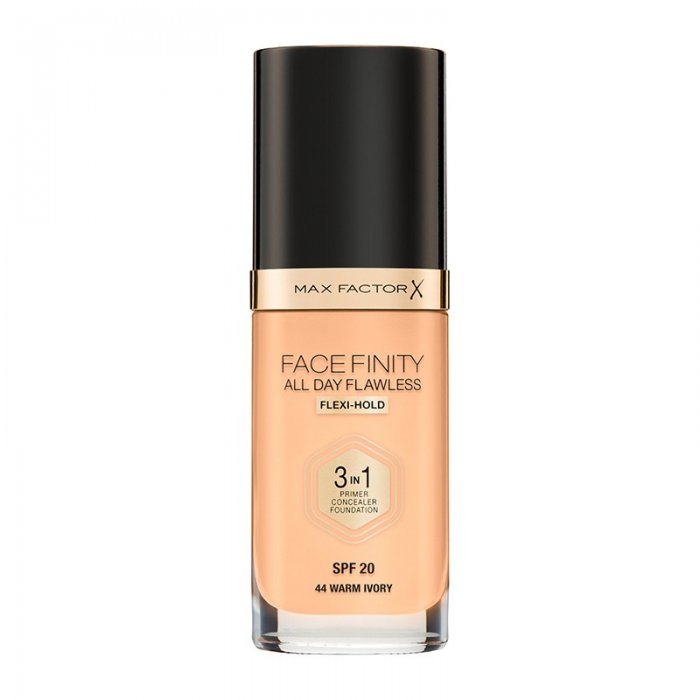 Max Factor  Make up Facefinity All Day Flawless 3 In 1 SPF20 Foundation 30ml 44 Warm Ivory