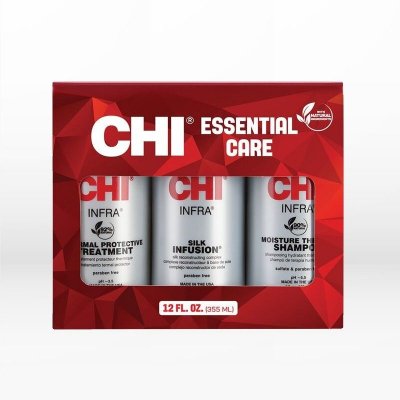 CHI Infra Essenstial Care Kit (Shampoo 355ml, Treatment 355ml, Silk Infusion 355ml)