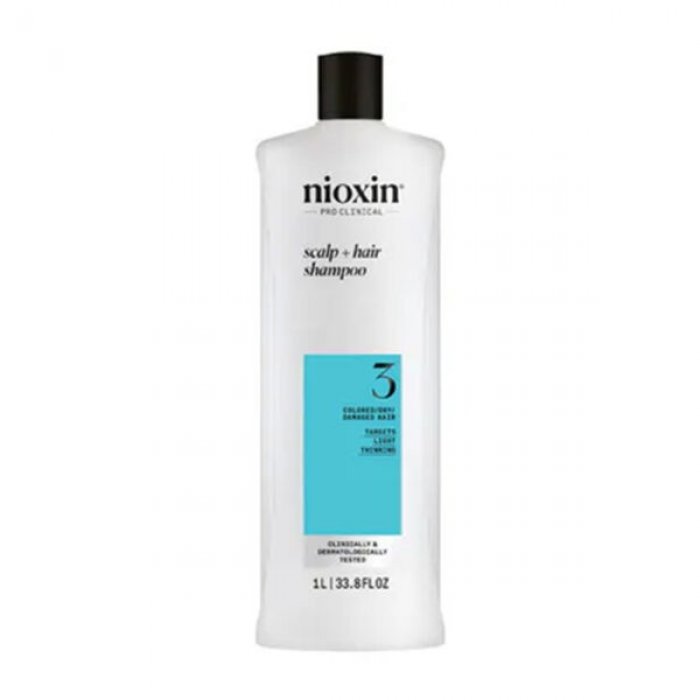 Nioxin System 3 Scalp & Hair Shampoo (Colored Dry and Damaged Hair with Light Thinning) 1000ml