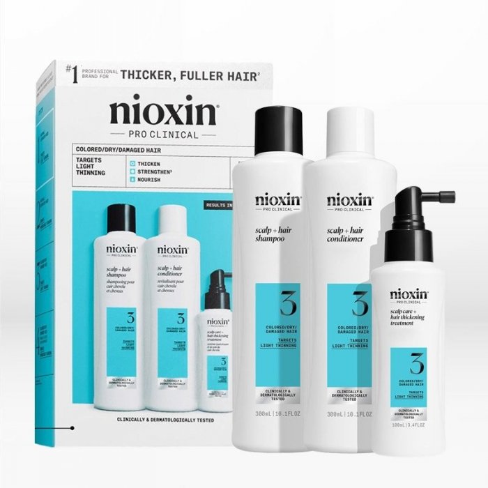 Nioxin System 3 Loyalty Kit Colored Hair, Light Thinning (Σαμπουάν 300ml, Γαλάκτωμα 300ml, Θεραπεία 100ml)