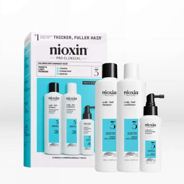 Nioxin System 3 Trial Kit Colored Hair, Light Thinning (Σαμπουάν 150ml, Γαλάκτωμα 150ml, Θεραπεία 50ml)