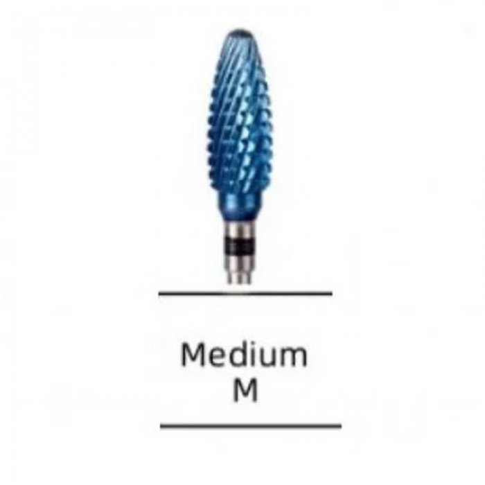 Blue Large Flame Carbide Burr (M) For Material Removal or Nail Forming