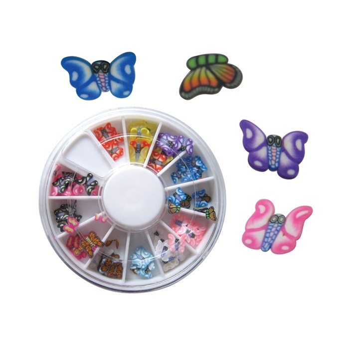 Carousel with Fimo Butterflies for Nails