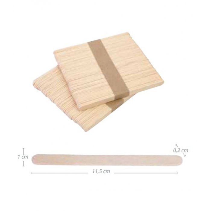 Eurostil Wooden Hair Removal Spatula 11,5x1,0x0,2cm 100pcs