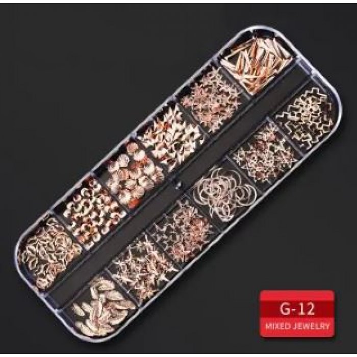 Decorative Metallic Nails 3D Nail Art G-12