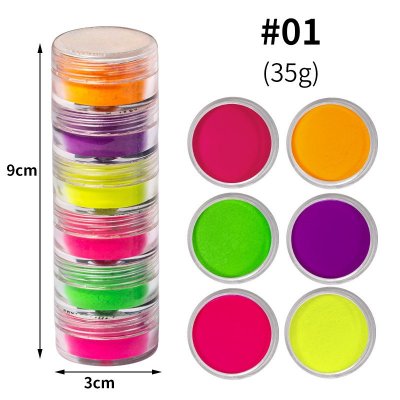 Mirror Effect Nail Powder Luminous Powder 6 Shades No. 1 35g