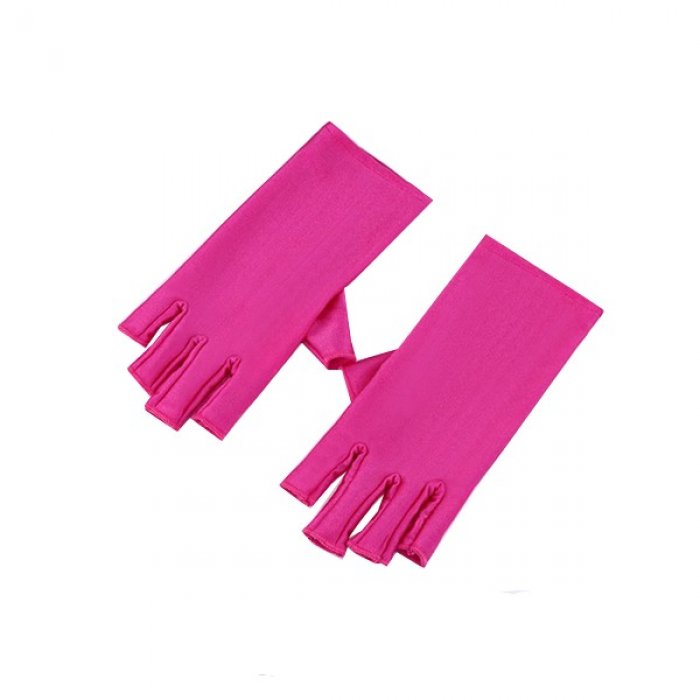 UV Protection Gloves For Manicure 	fuchsia 2pcs