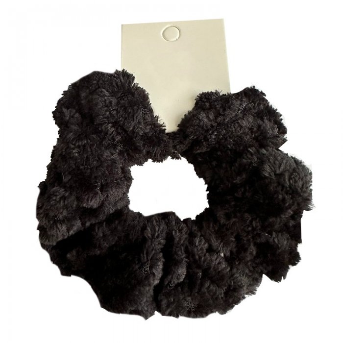 Scrunchie Μαύρο Γουνάκι